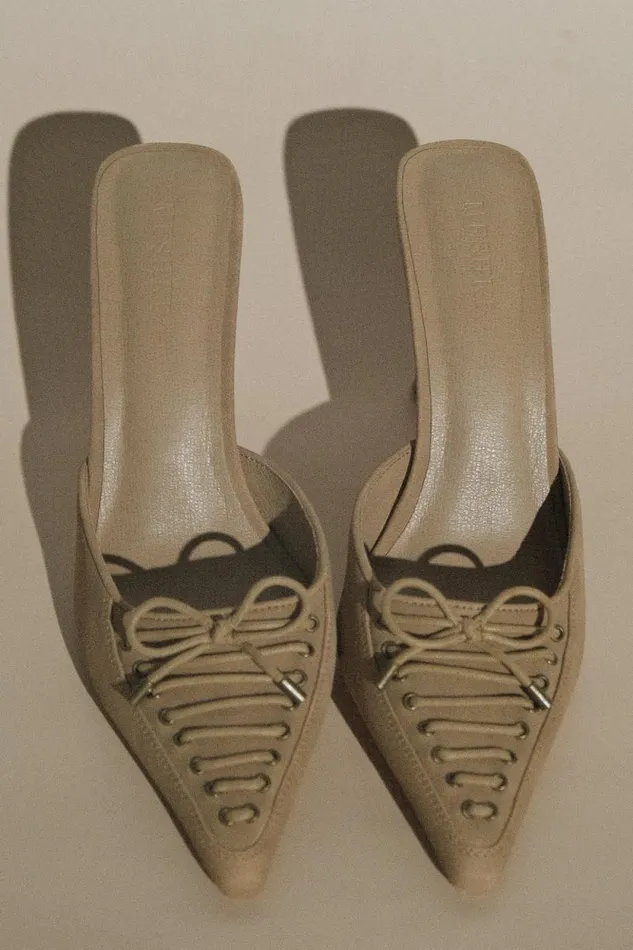 Women Meshki Jewellery Joanne Suede Lace Up Heels 8211 Camel