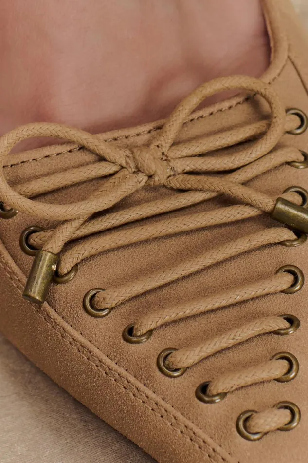 Women Meshki Jewellery Joanne Suede Lace Up Heels 8211 Camel