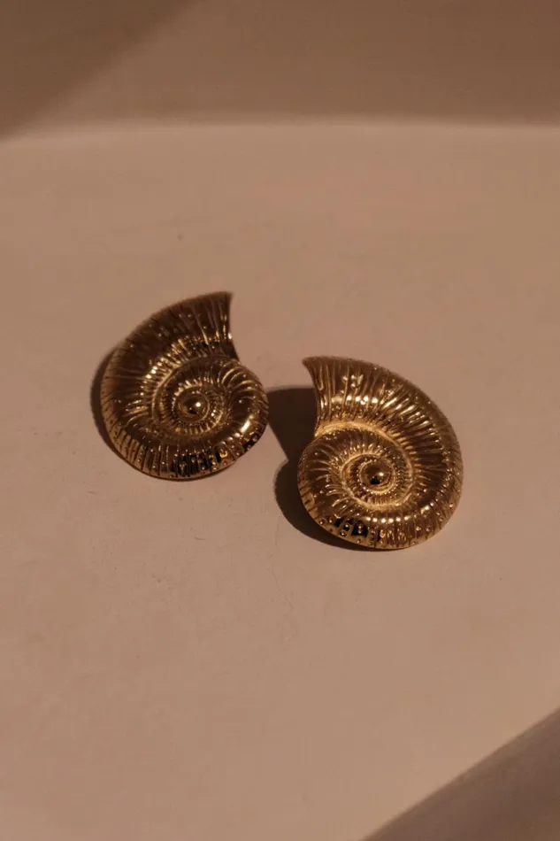 Women Meshki Jewellery Siren Shell Earrings 8211 Gold