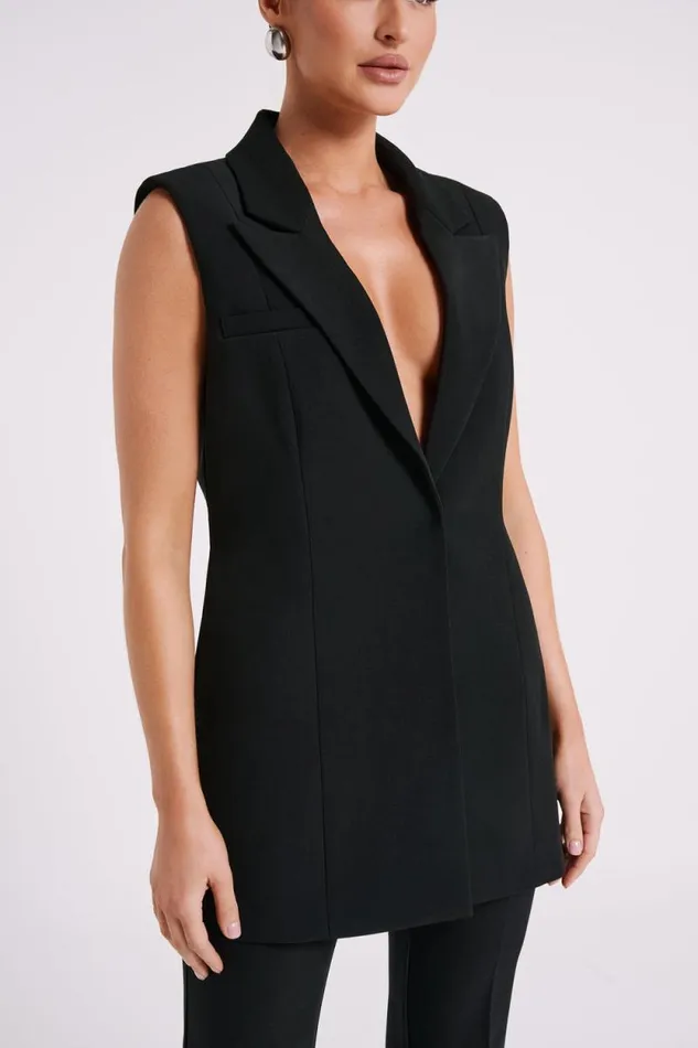 Women Meshki Outerwear Robin Oversized Suiting Vest 8211 Black