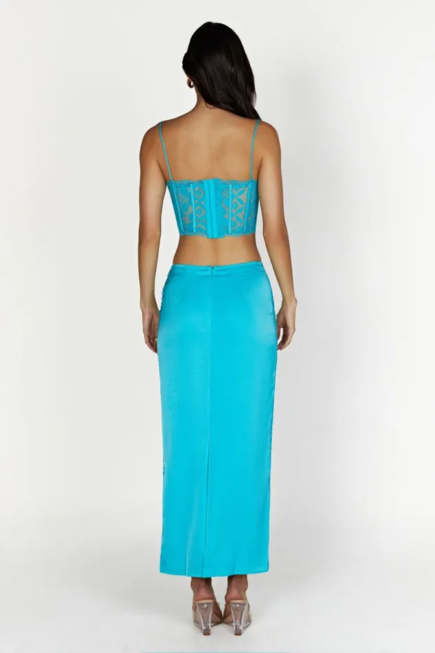 Women Meshki Tops Bellamy Scallop Lace Bodice 8211 Aquamarine