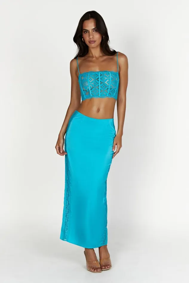 Women Meshki Tops Bellamy Scallop Lace Bodice 8211 Aquamarine