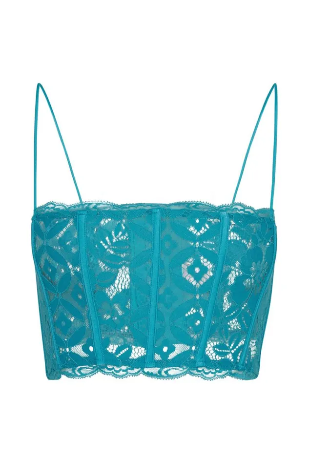 Women Meshki Tops Bellamy Scallop Lace Bodice 8211 Aquamarine