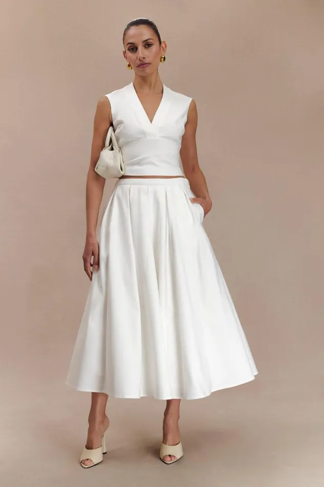Women Meshki Tops Jemima Sleeveless Cross Over Top 8211 White
