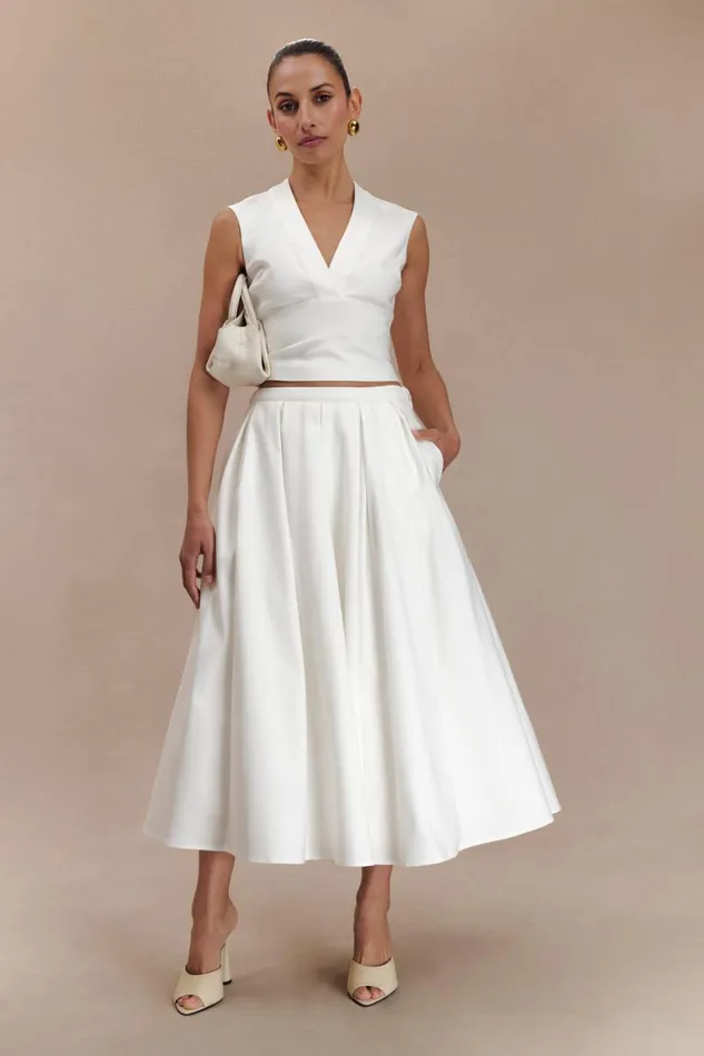 Women Meshki Tops Jemima Sleeveless Cross Over Top 8211 White