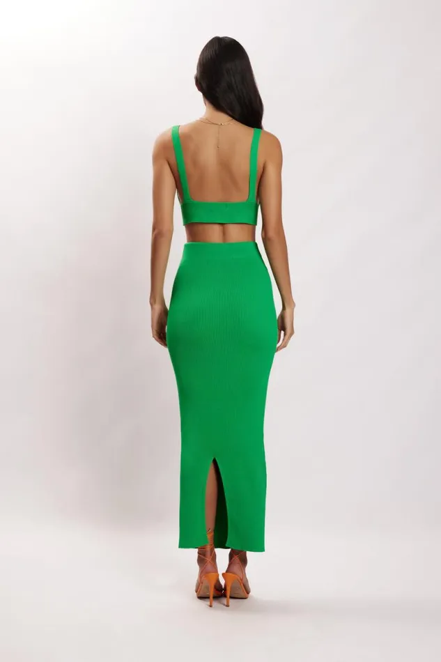 Women Meshki Tops Kaesha Twist Front Knit Top 8211 Green