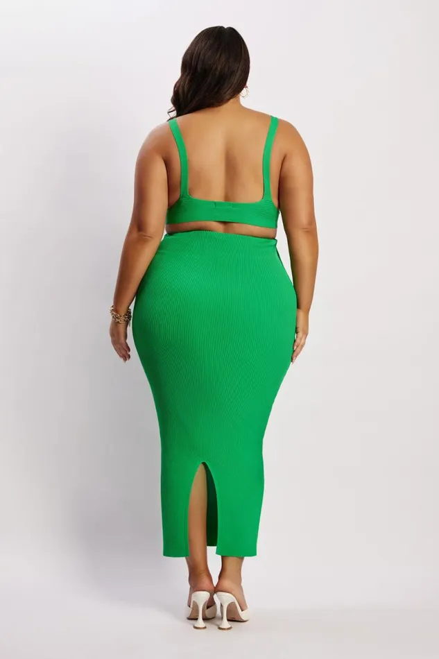 Women Meshki Tops Kaesha Twist Front Knit Top 8211 Green