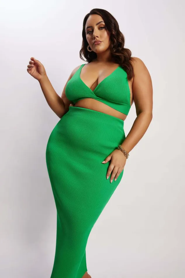 Women Meshki Tops Kaesha Twist Front Knit Top 8211 Green