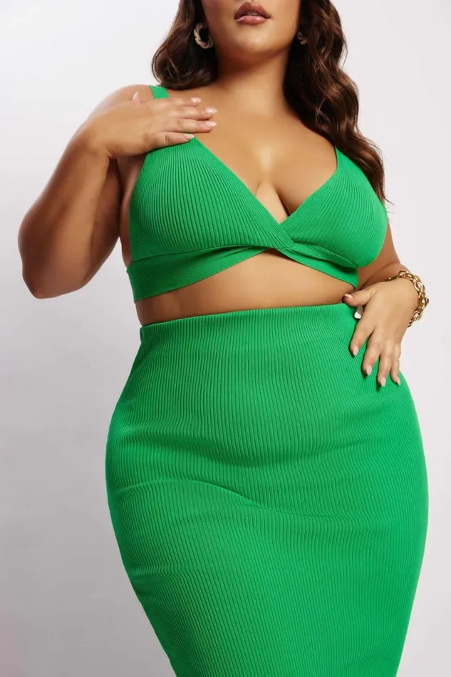 Women Meshki Tops Kaesha Twist Front Knit Top 8211 Green