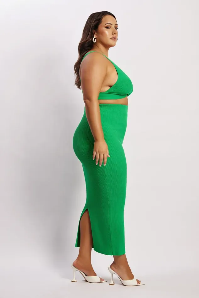 Women Meshki Tops Kaesha Twist Front Knit Top 8211 Green