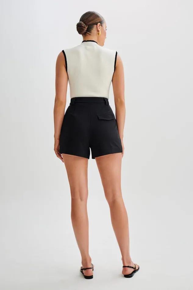 Women Meshki Tops Laurina High Neck Contrast Top 8211 Ivory