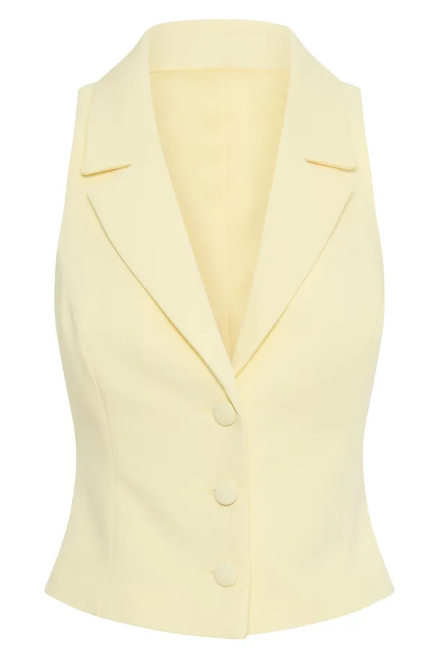 Women Meshki Tops Mura Suiting Vest 8211 Lemon