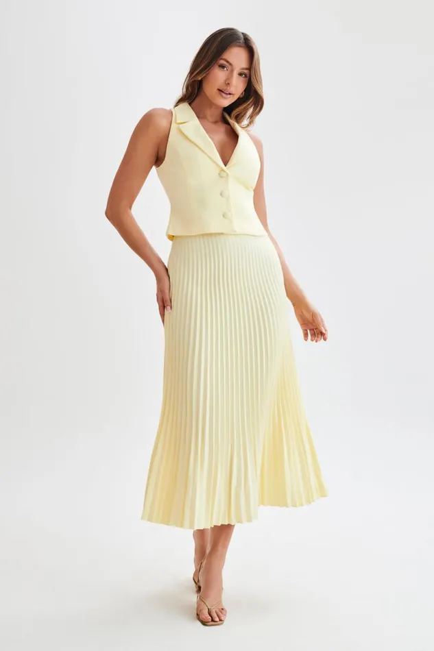 Women Meshki Tops Mura Suiting Vest 8211 Lemon