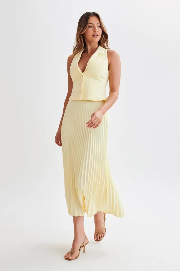 Women Meshki Tops Mura Suiting Vest 8211 Lemon