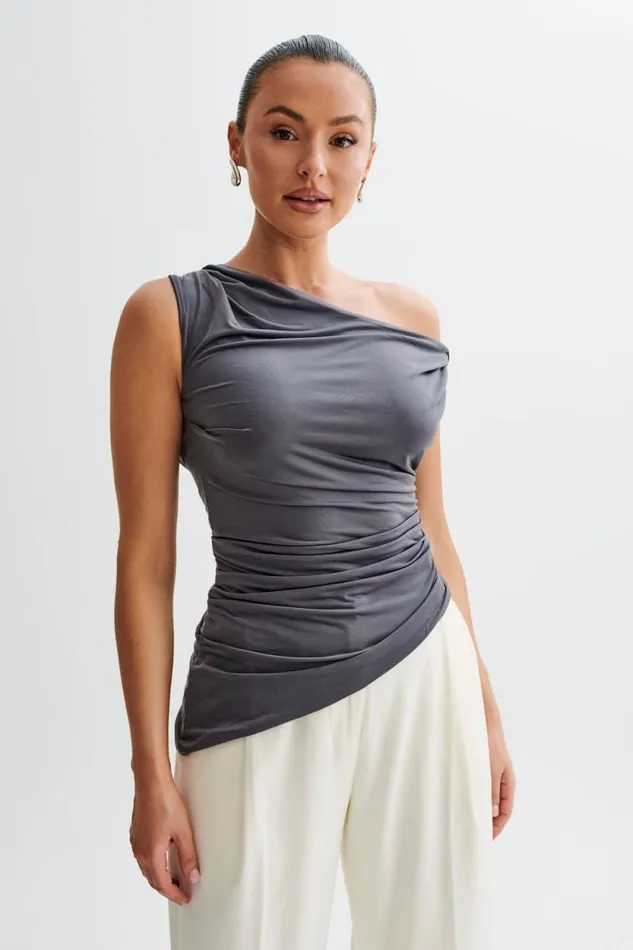 Women Meshki Tops Prianyka Slinky Sleeveless Top 8211 Charcoal