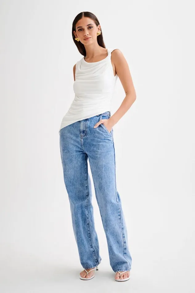 Women Meshki Tops Prianyka Slinky Sleeveless Top 8211 White