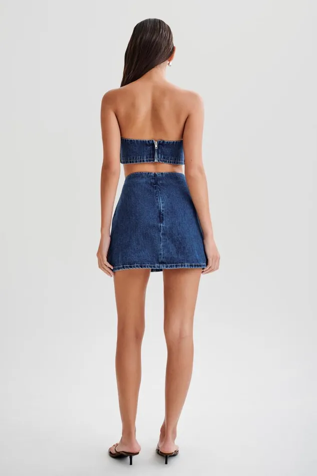 Women Meshki Two Piece Sets Rowena Denim Buckle Bandeau 8211 Dark Blue