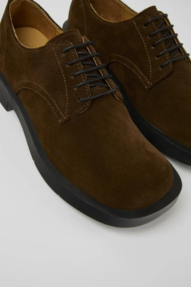 Women MIL 1978 Brown Nubuck Shoes Camper Flat Shoes