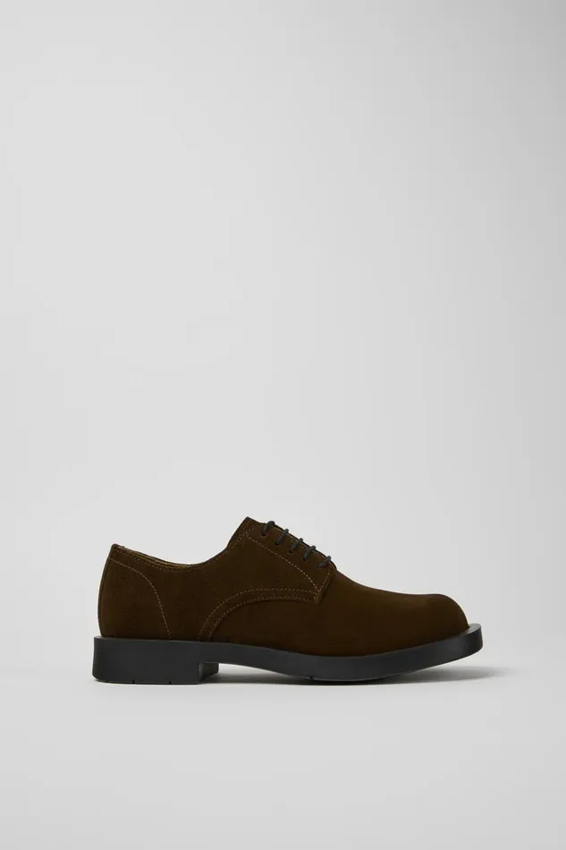 Women MIL 1978 Brown Nubuck Shoes Camper Flat Shoes Women MIL 1978 Brown Nubuck Shoes Camper Flat Shoes