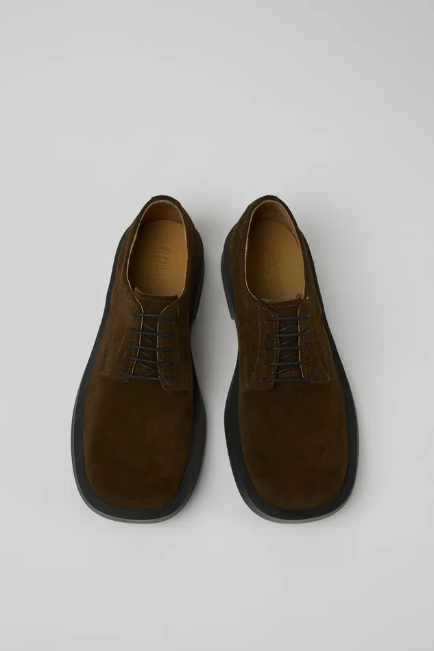 Women MIL 1978 Brown Nubuck Shoes Camper Flat Shoes Women MIL 1978 Brown Nubuck Shoes Camper Flat Shoes