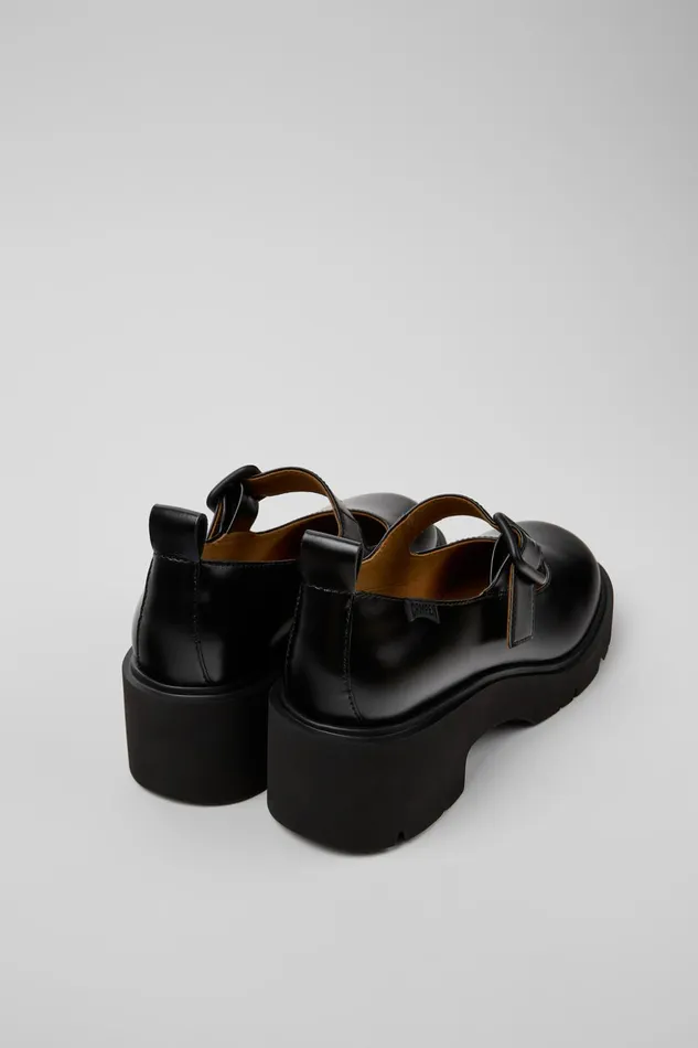 Women Milah Black Leather Shoe Camper Ballerinas Women Milah Black Leather Shoe Camper Ballerinas