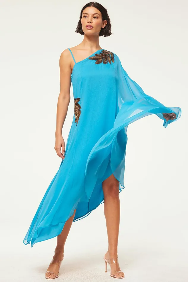 Women MISA Los Angeles Dresses ELANEH DRESS Black Palm D039or