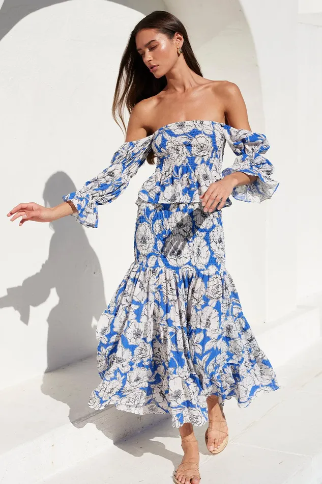 Women MISA Los Angeles Dresses LOLA CONVERTIBLE Gardenia Crinkle