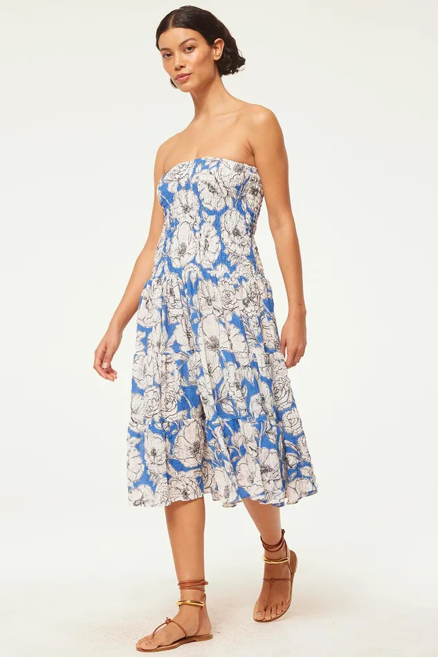 Women MISA Los Angeles Dresses LOLA CONVERTIBLE Gardenia Crinkle