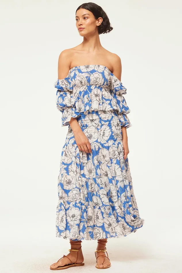 Women MISA Los Angeles Dresses LOLA CONVERTIBLE Gardenia Crinkle