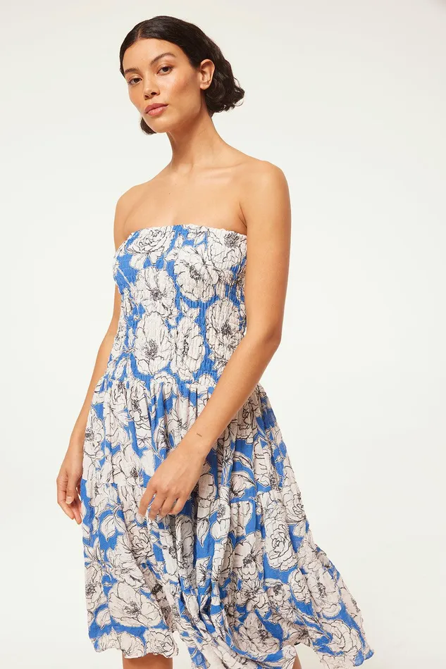 Women MISA Los Angeles Dresses LOLA CONVERTIBLE Gardenia Crinkle