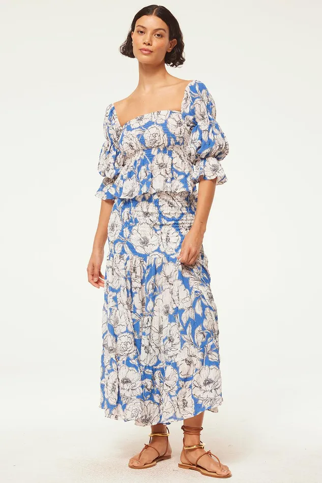 Women MISA Los Angeles Dresses LOLA CONVERTIBLE Gardenia Crinkle
