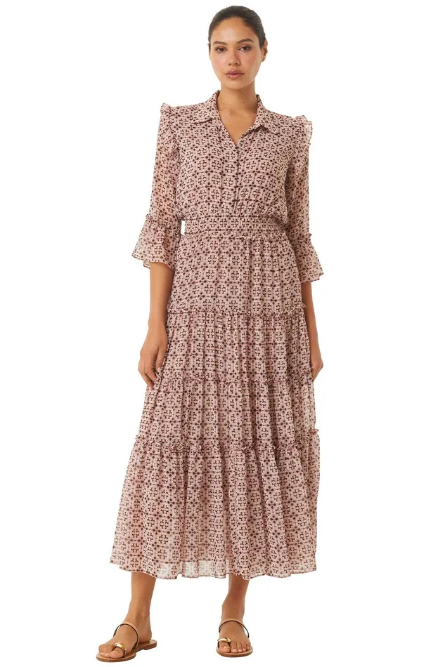 Women MISA Los Angeles Dresses PAMELINA DRESS Warm Winter Tile