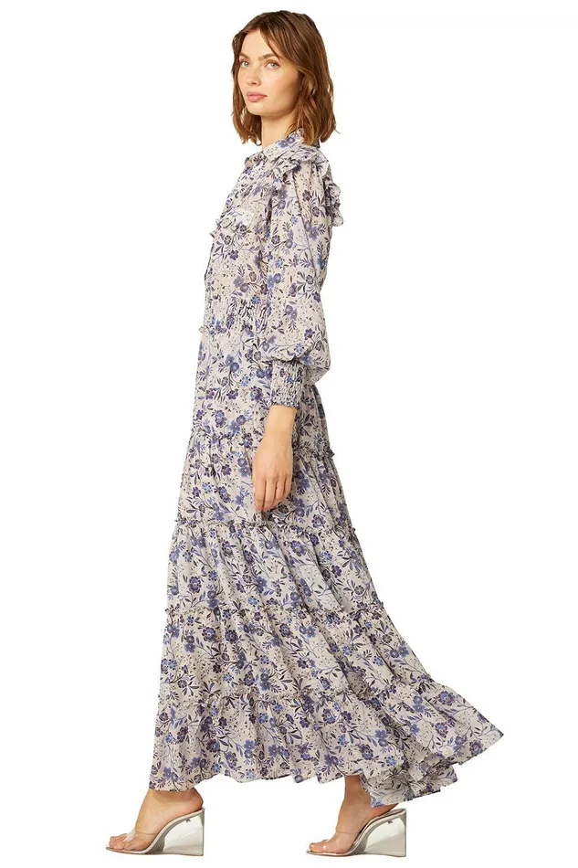 Women MISA Los Angeles Exclusives AYDENIZ DRESS Cerulean Floral