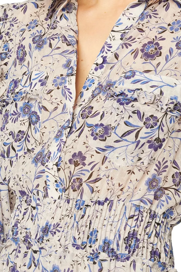 Women MISA Los Angeles Exclusives AYDENIZ DRESS Cerulean Floral