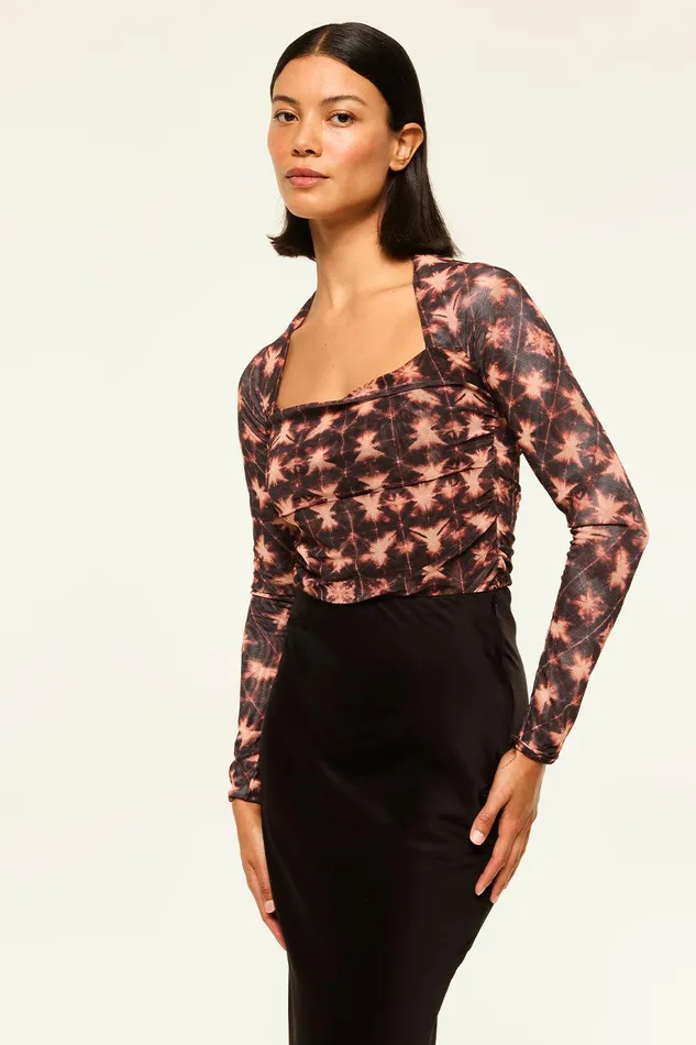 Women MISA Los Angeles Jersey and Mesh HAYWORTH BODYSUIT Angel Glow