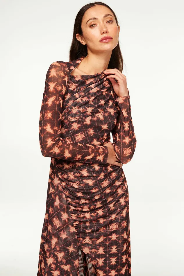 Women MISA Los Angeles Jersey and Mesh MARINA DRESS Angel Glow