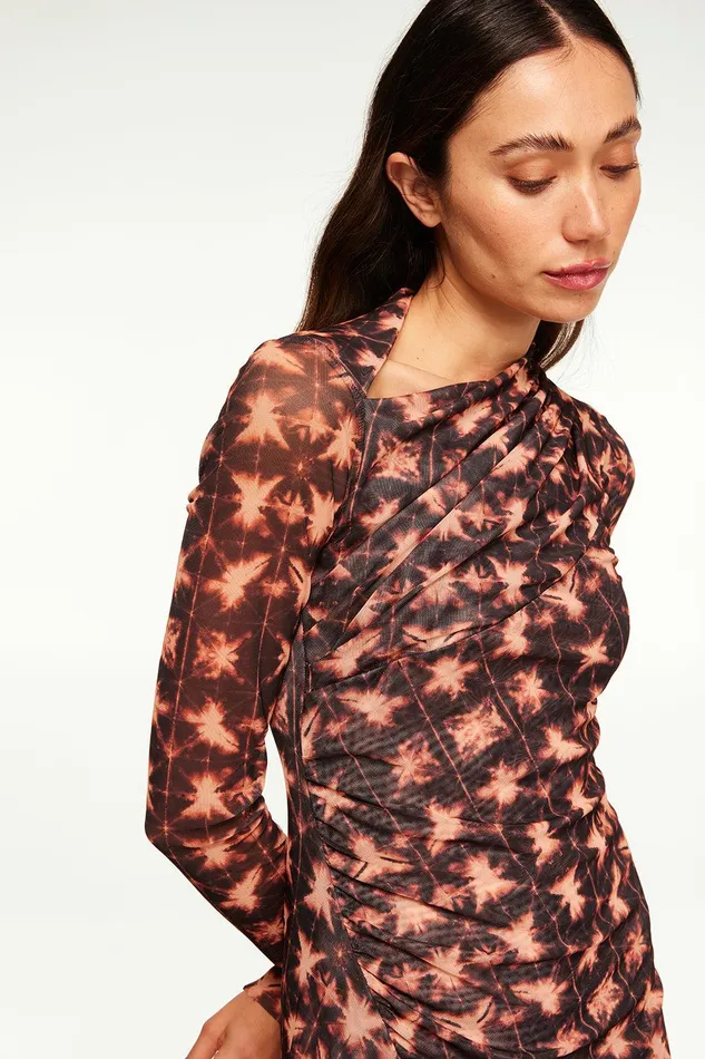 Women MISA Los Angeles Jersey and Mesh MARINA DRESS Angel Glow