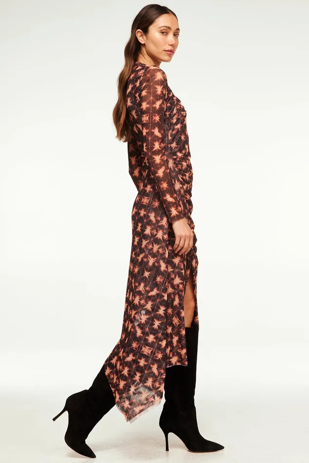 Women MISA Los Angeles Jersey and Mesh MARINA DRESS Angel Glow