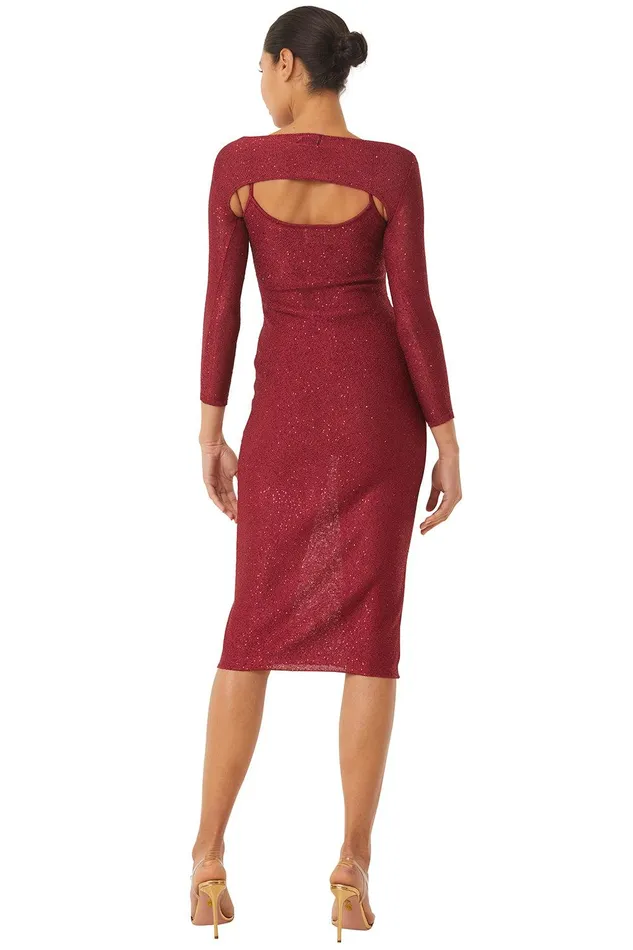 Women MISA Los Angeles Knits LISETTE DRESS Lipstick Red