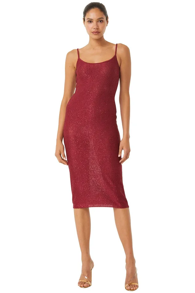 Women MISA Los Angeles Knits LISETTE DRESS Lipstick Red