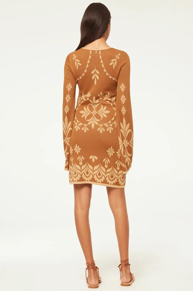 Women MISA Los Angeles Knits SAHAR DRESS Pink Flora Santiago