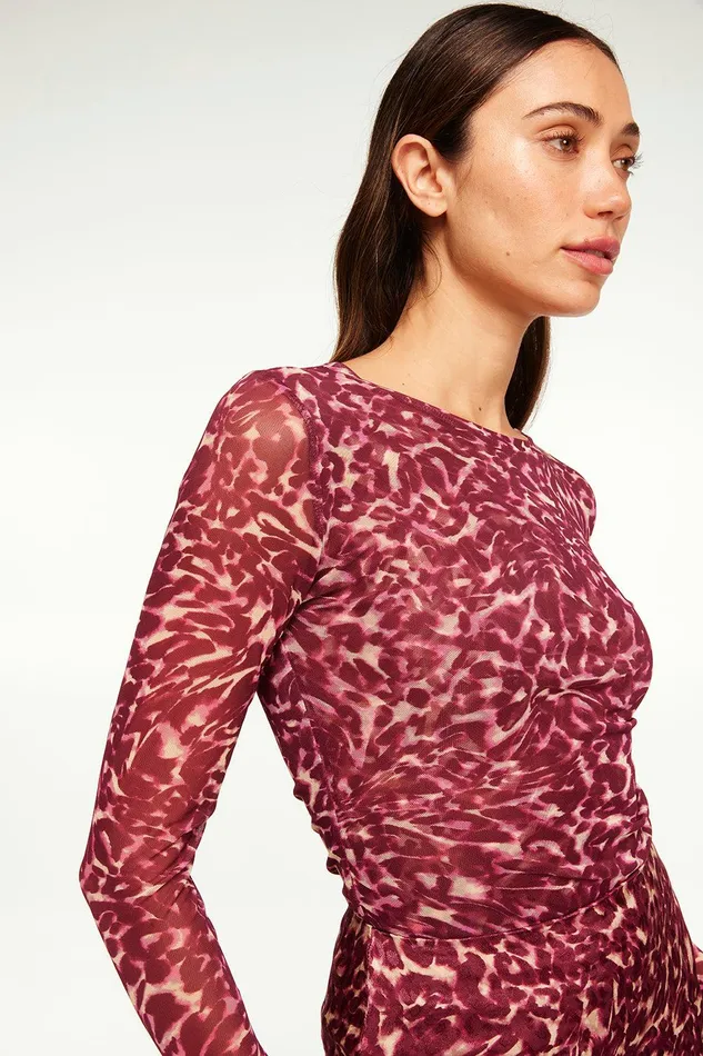 Women MISA Los Angeles Matching Sets LULA TOP Fauna Abstract Mesh
