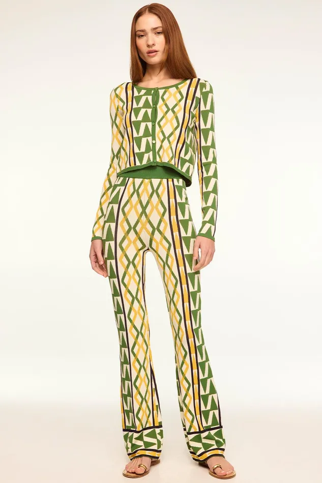 Women MISA Los Angeles Tops BATISTA CARDIGAN Limoncello Geo Jacquard