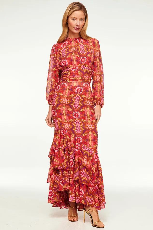 Women MISA Los Angeles Tops BEATRIZ TOP Chic Nostalgic Chiffon