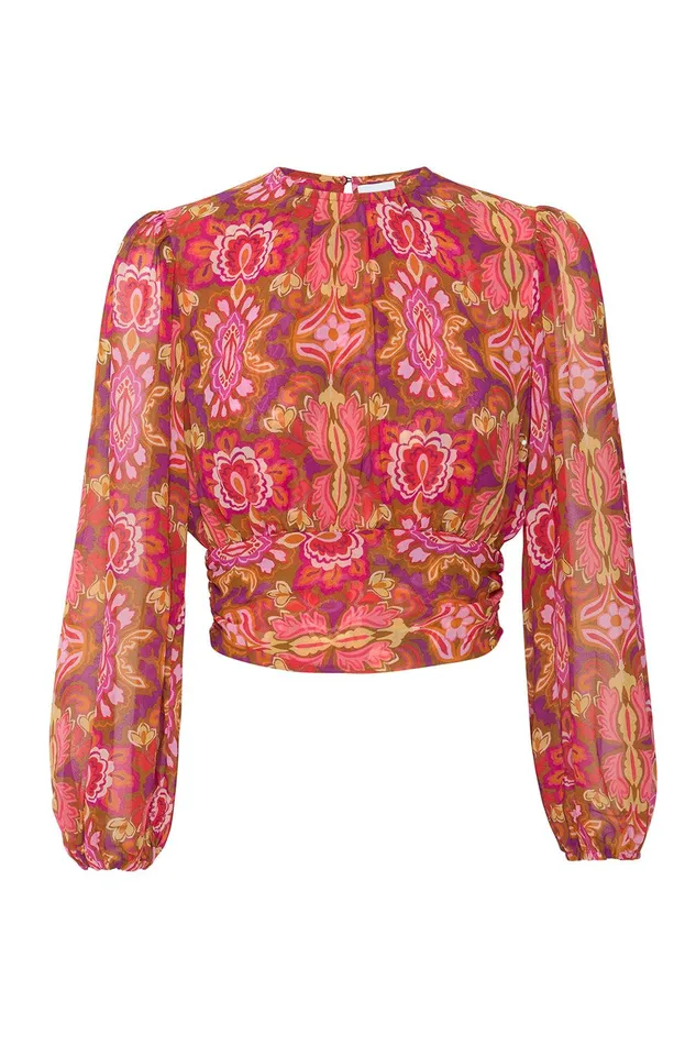 Women MISA Los Angeles Tops BEATRIZ TOP Chic Nostalgic Chiffon