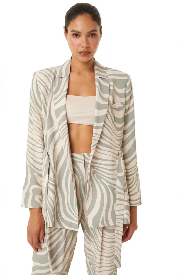 Women MISA Los Angeles Tops KELSEY JACKET Abstract Zebra