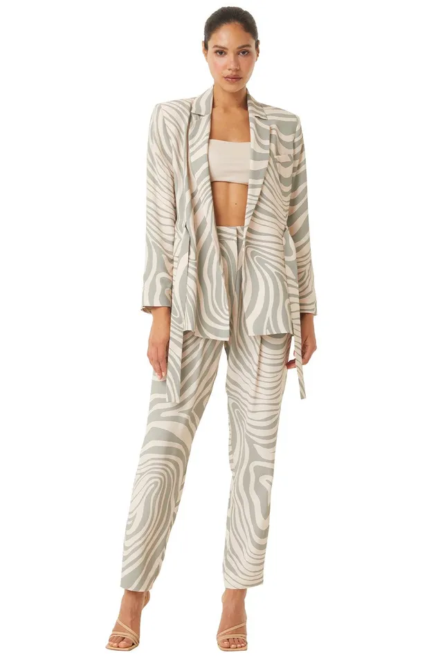 Women MISA Los Angeles Tops KELSEY JACKET Abstract Zebra