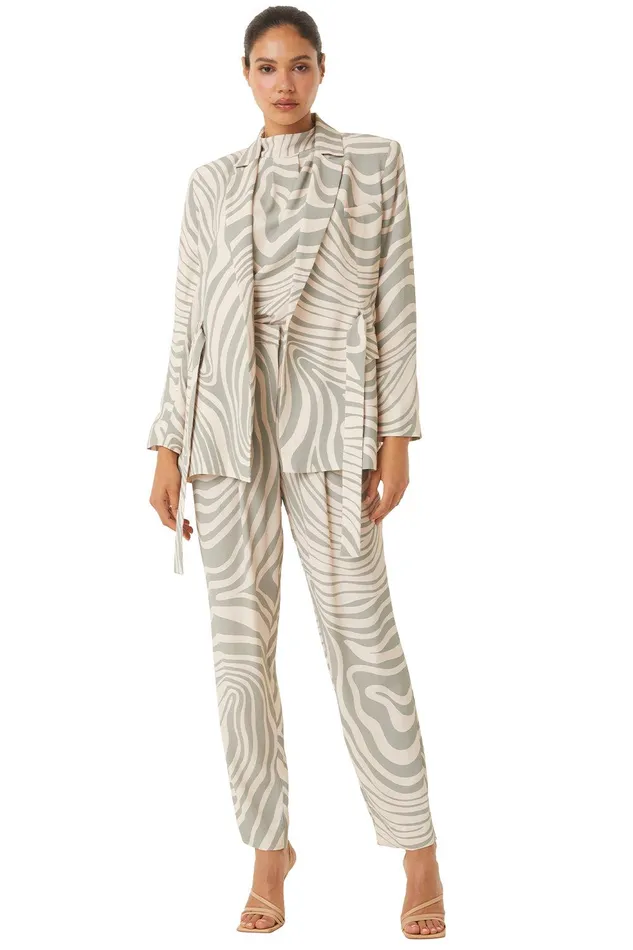 Women MISA Los Angeles Tops KELSEY JACKET Abstract Zebra