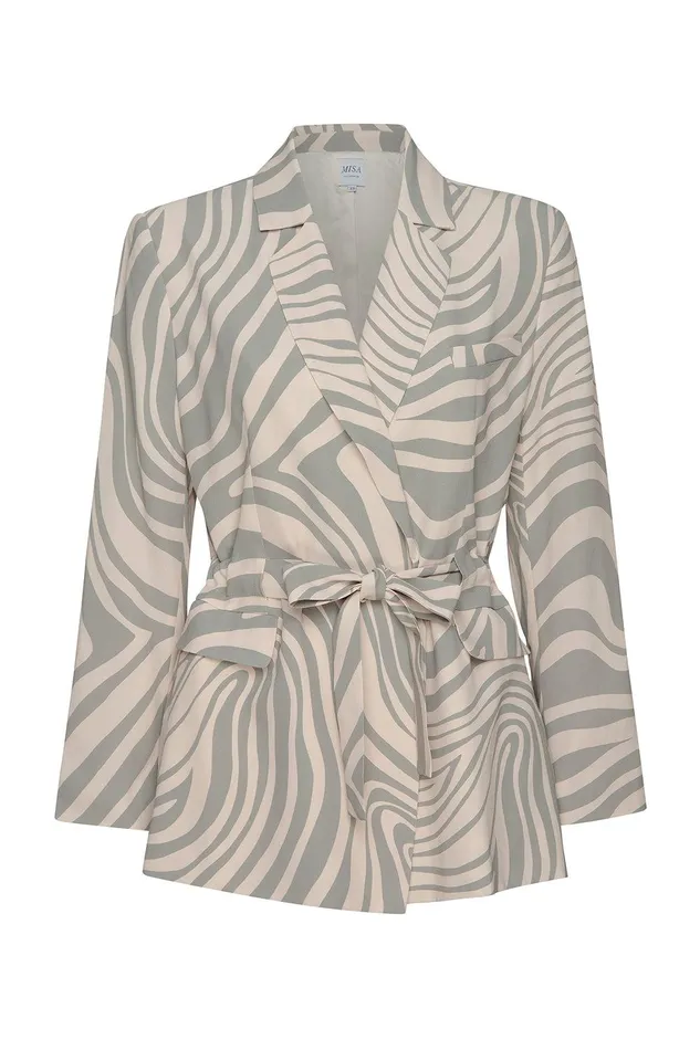 Women MISA Los Angeles Tops KELSEY JACKET Abstract Zebra