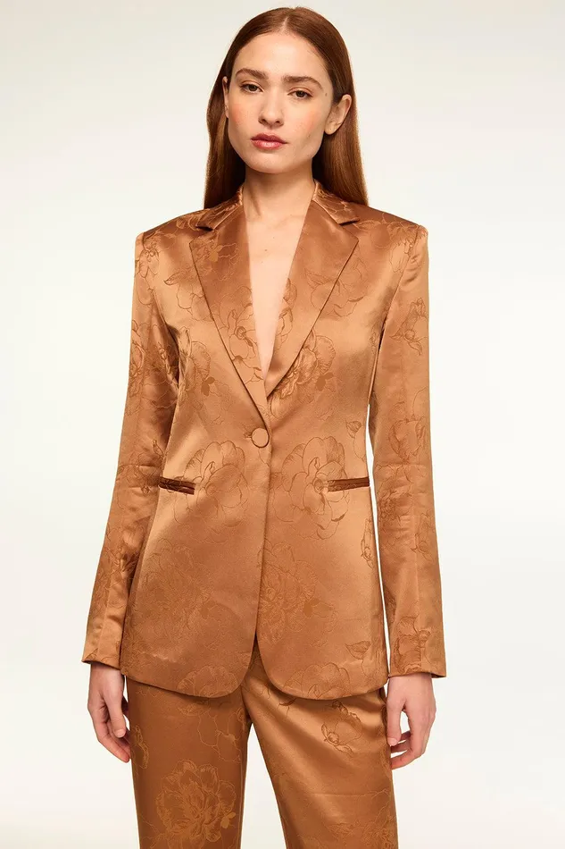 Women MISA Los Angeles Tops LAUREN BLAZER Straw Jacquard